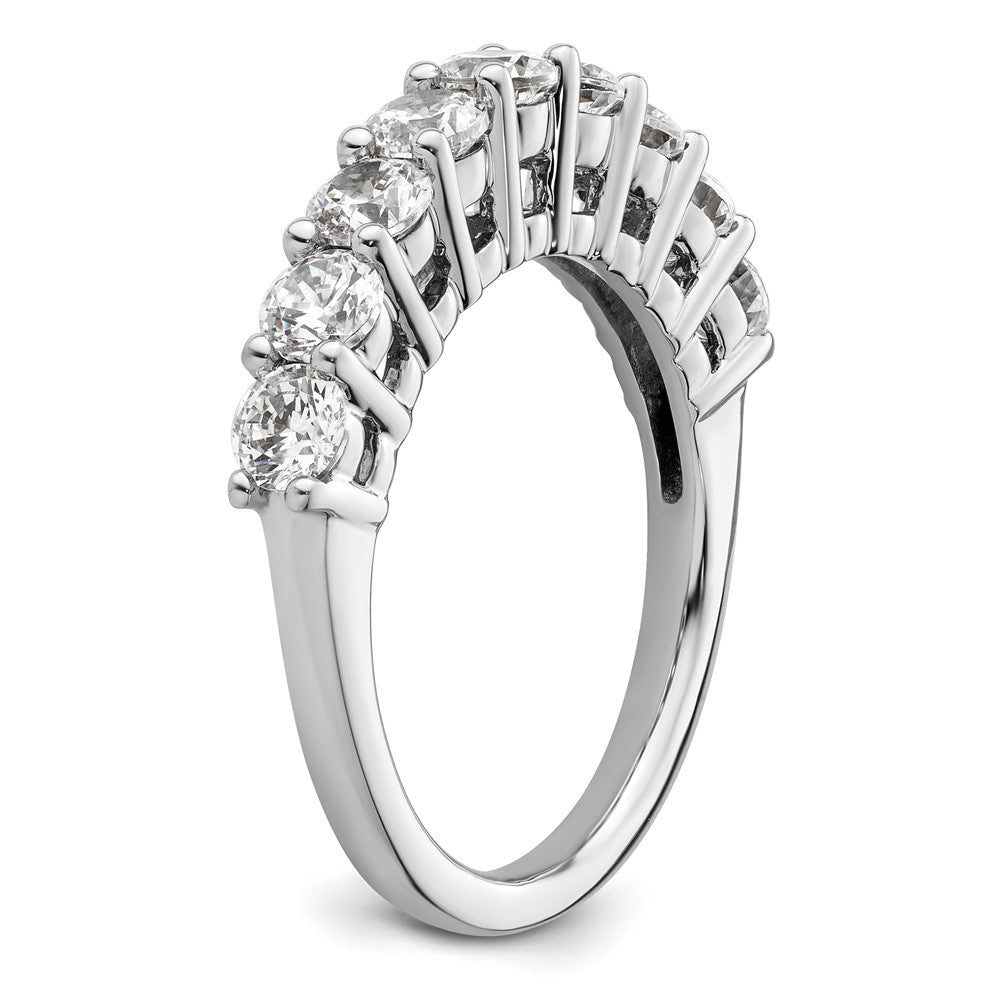 14K White Gold 9-Stone Real Diamond Band