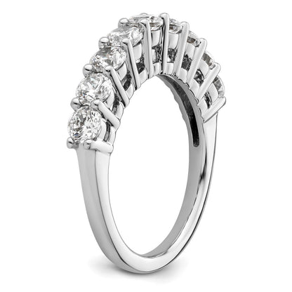 14K White Gold 9-Stone Real Diamond Band