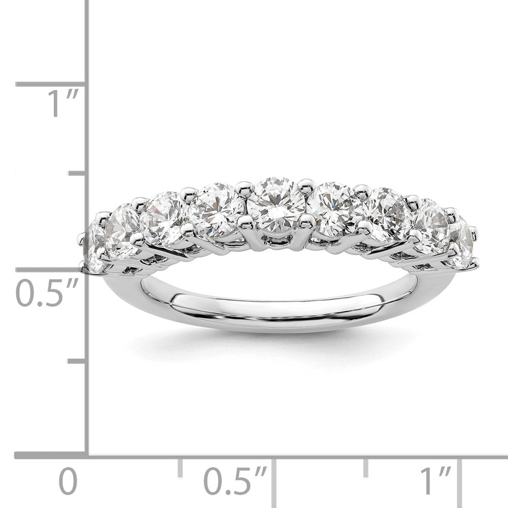 14K White Gold 9-Stone Real Diamond Band