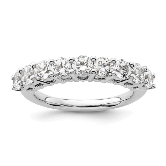 14K White Gold 9-Stone Real Diamond Band