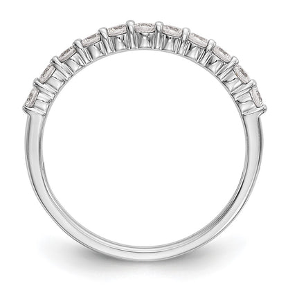 14K White Gold 11-Stone Real Diamond Band
