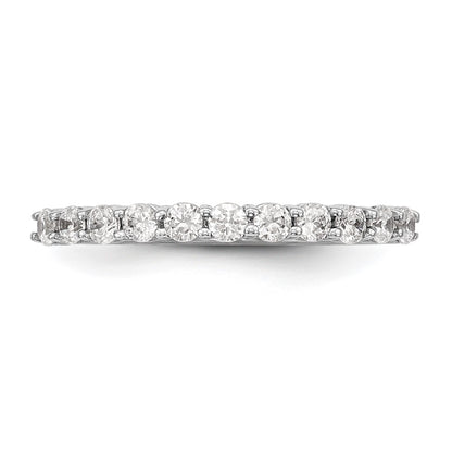 14K White Gold 11-Stone Real Diamond Band