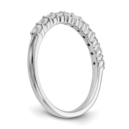 14K White Gold 11-Stone Real Diamond Band
