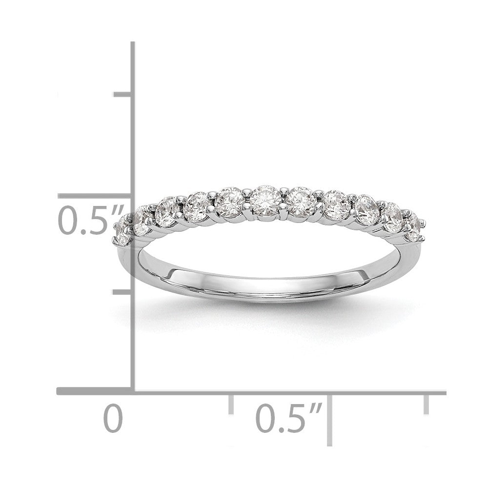 14K White Gold 11-Stone Real Diamond Band