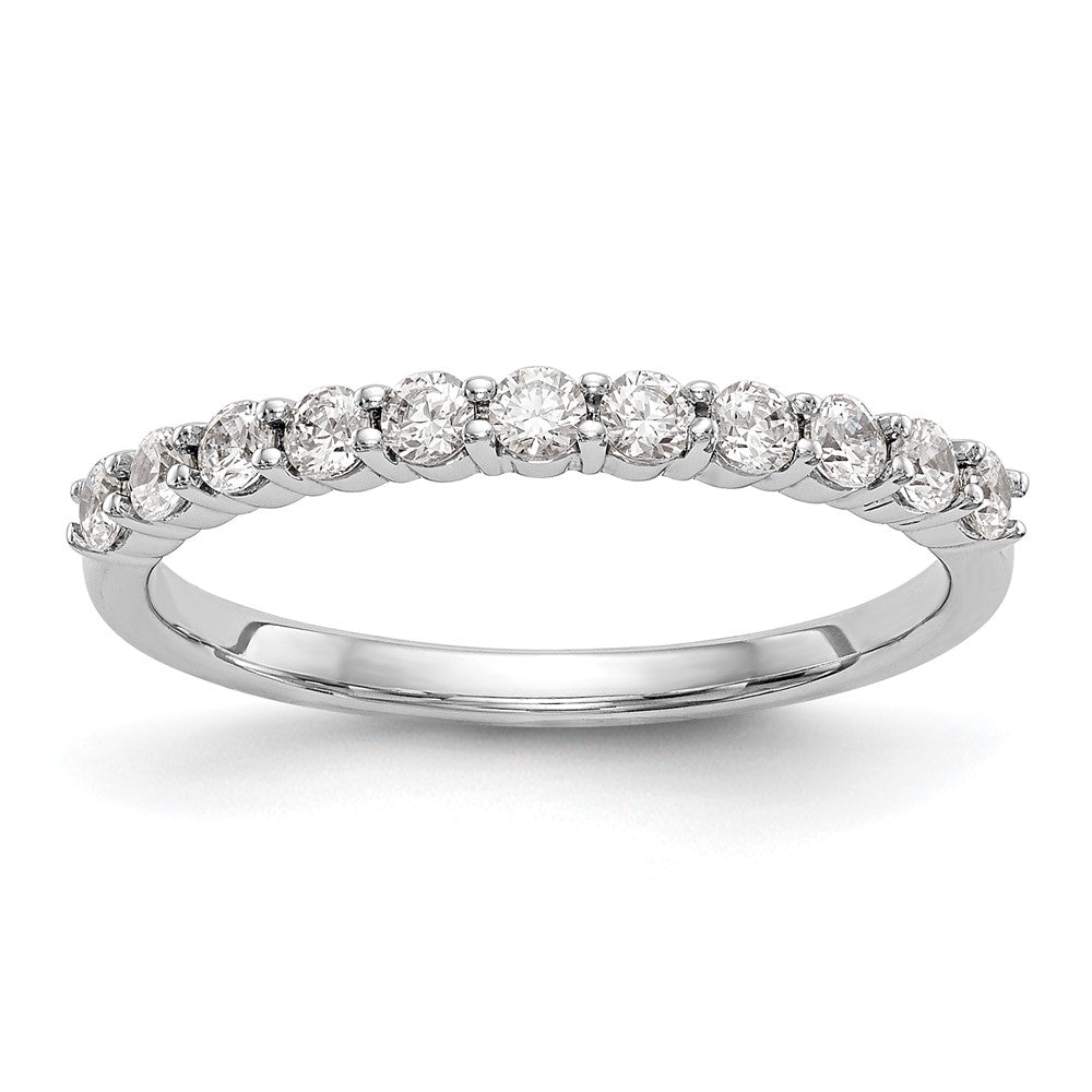 14K White Gold 11-Stone Real Diamond Band