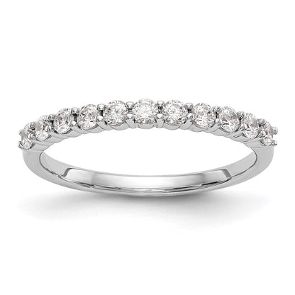 14K White Gold 11-Stone Real Diamond Band