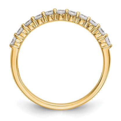 0.50ct. CZ Solid Real 14K Yellow Gold 11-Stone Wedding Band Ring