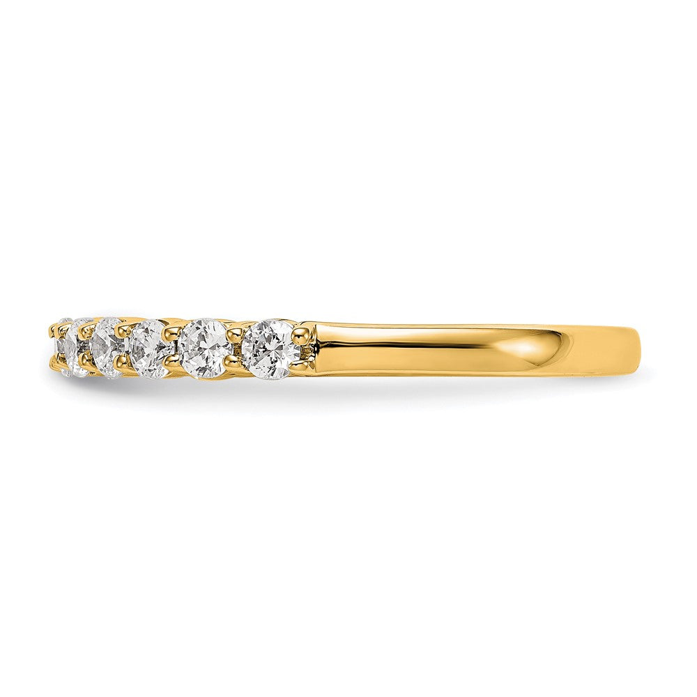 0.50ct. CZ Solid Real 14K Yellow Gold 11-Stone Wedding Band Ring