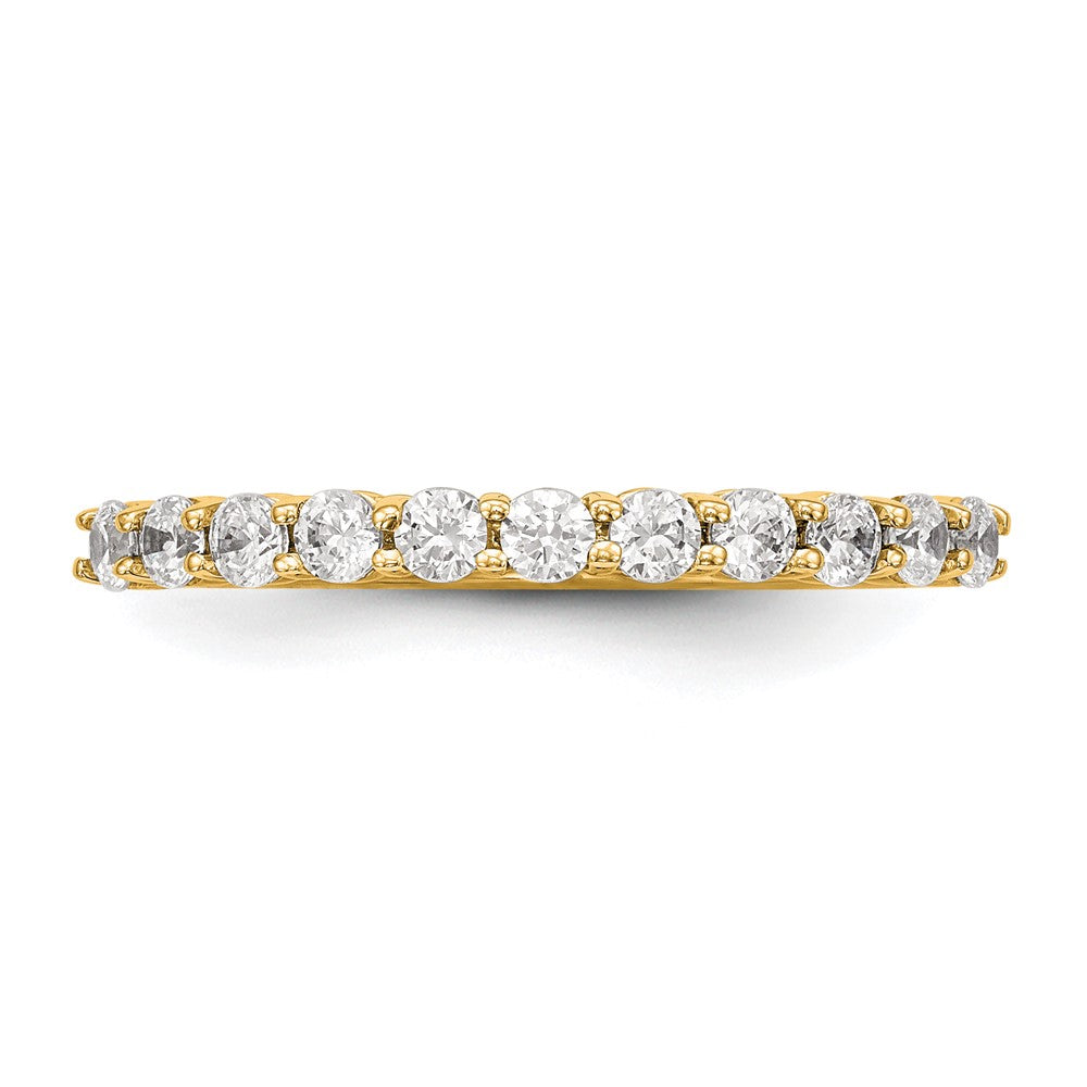 0.50ct. CZ Solid Real 14K Yellow Gold 11-Stone Wedding Band Ring