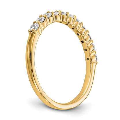 0.50ct. CZ Solid Real 14K Yellow Gold 11-Stone Wedding Band Ring