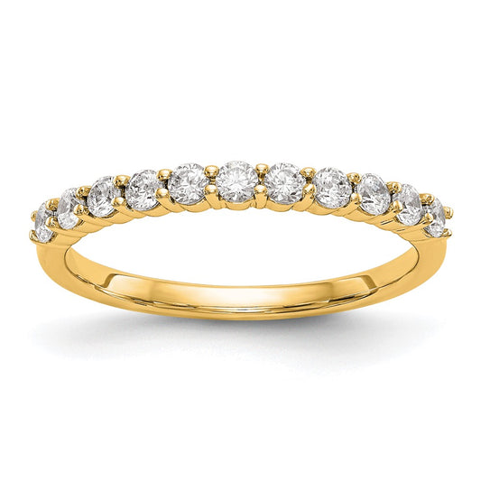 0.50ct. CZ Solid Real 14K Yellow Gold 11-Stone Wedding Band Ring