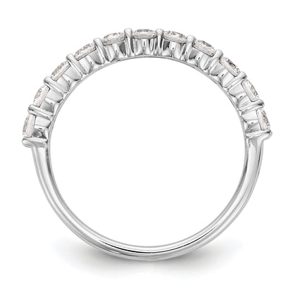 0.75ct. CZ Solid Real 14K White Gold 11-Stone Wedding Band Ring