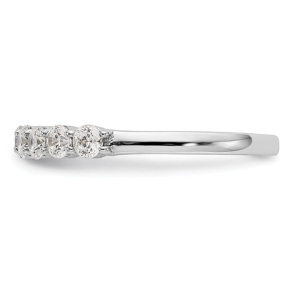 0.75ct. CZ Solid Real 14K White Gold 11-Stone Wedding Band Ring
