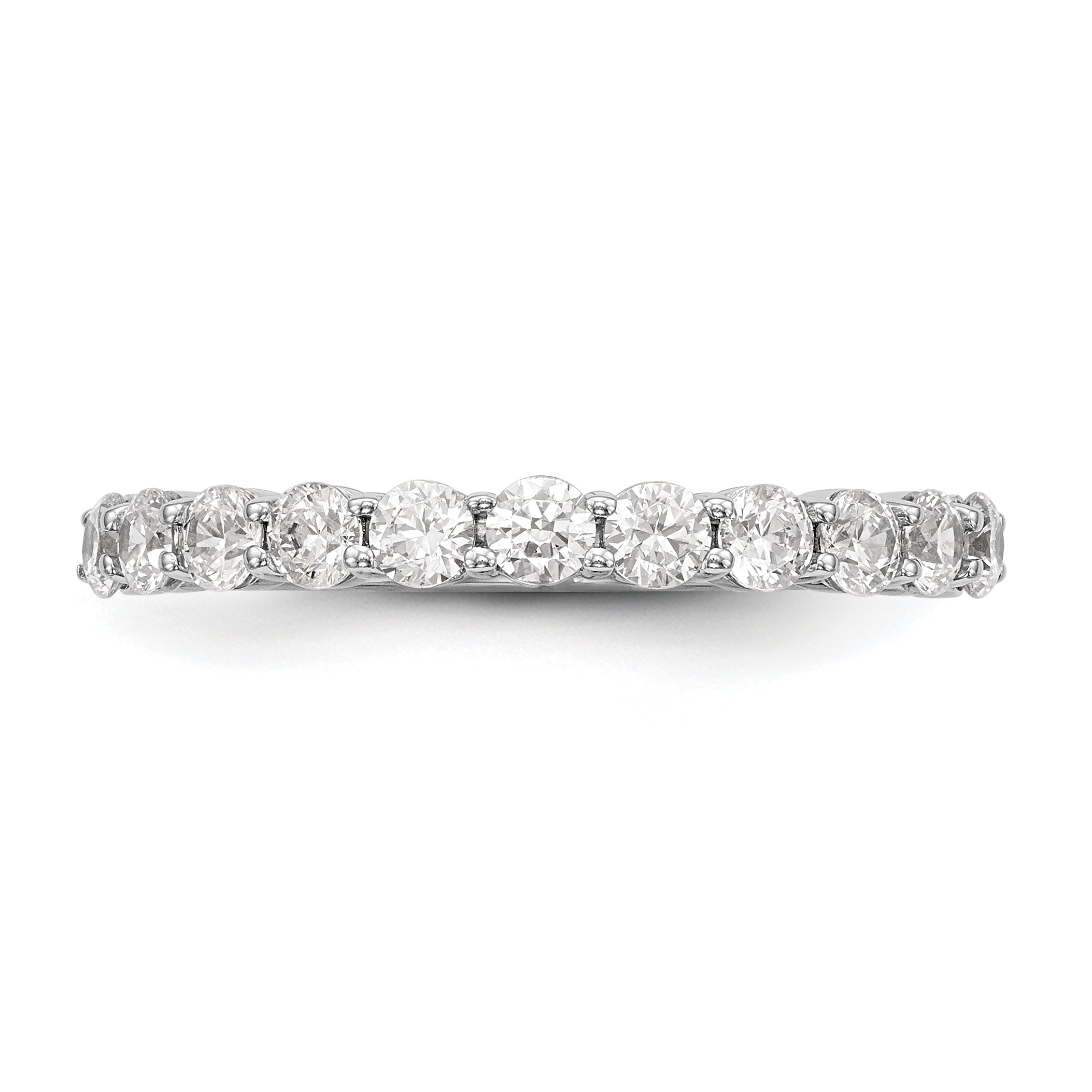 0.75ct. CZ Solid Real 14K White Gold 11-Stone Wedding Band Ring