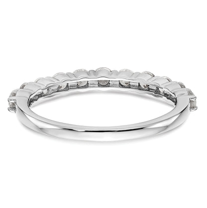 0.75ct. CZ Solid Real 14K White Gold 11-Stone Wedding Band Ring