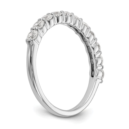 0.75ct. CZ Solid Real 14K White Gold 11-Stone Wedding Band Ring