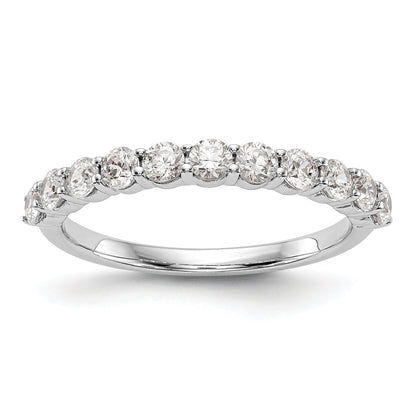 0.75ct. CZ Solid Real 14K White Gold 11-Stone Wedding Band Ring