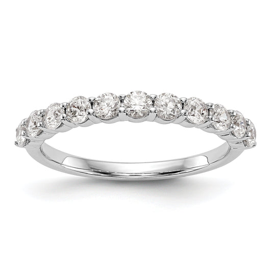 0.75ct. CZ Solid Real 14K White Gold 11-Stone Wedding Band Ring