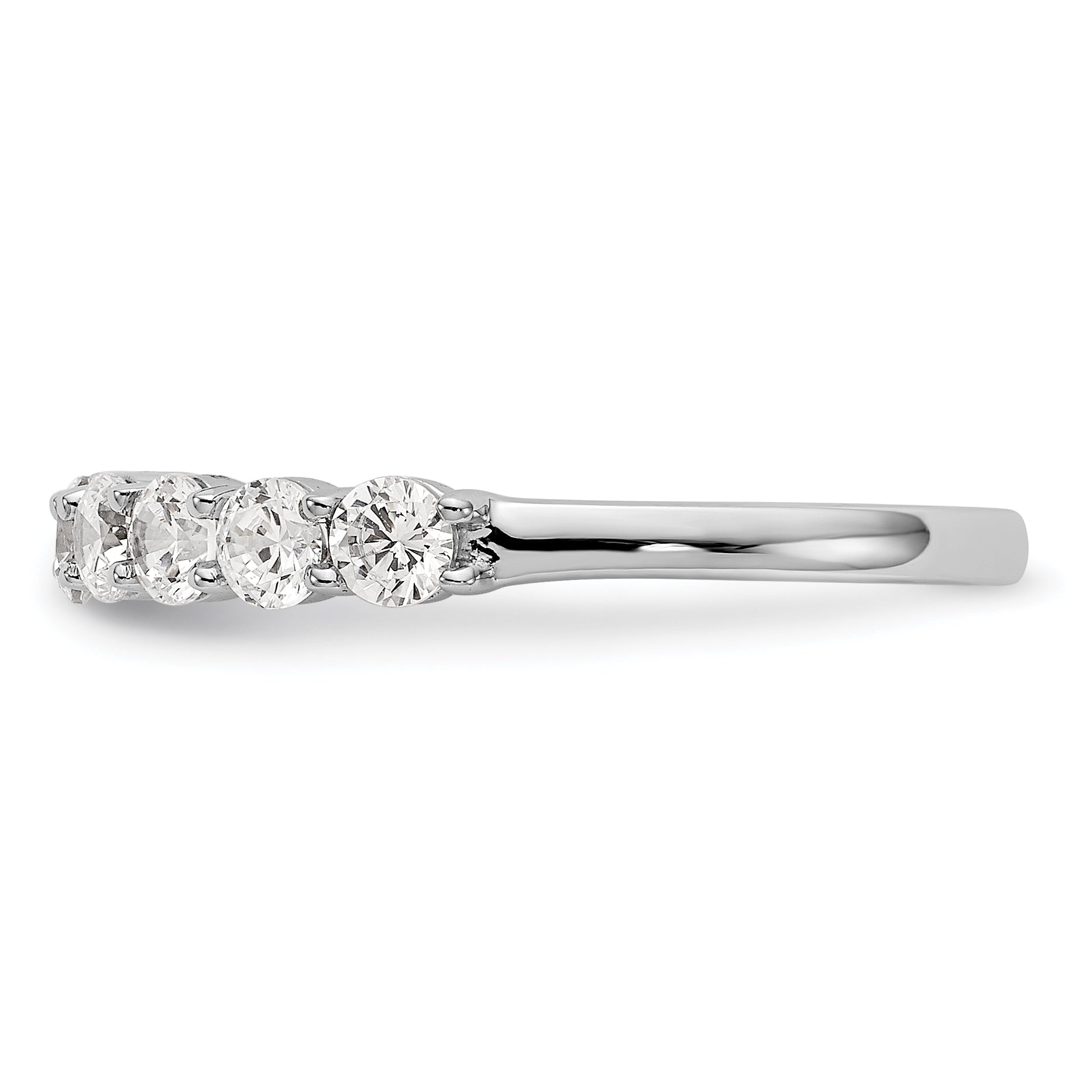1.00ct. CZ Solid Real 14K White Gold 11-Stone Wedding Band Ring