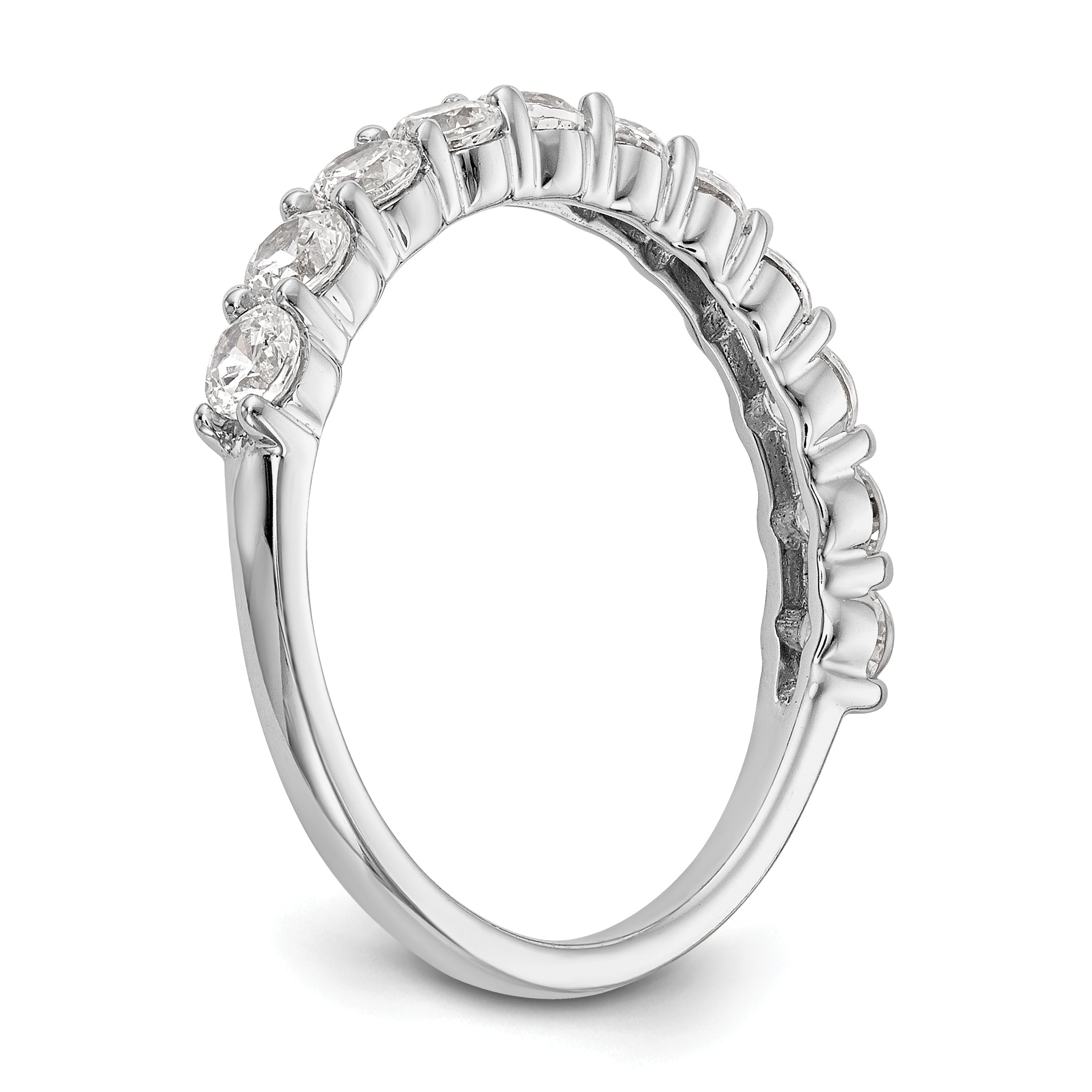 1.00ct. CZ Solid Real 14K White Gold 11-Stone Wedding Band Ring