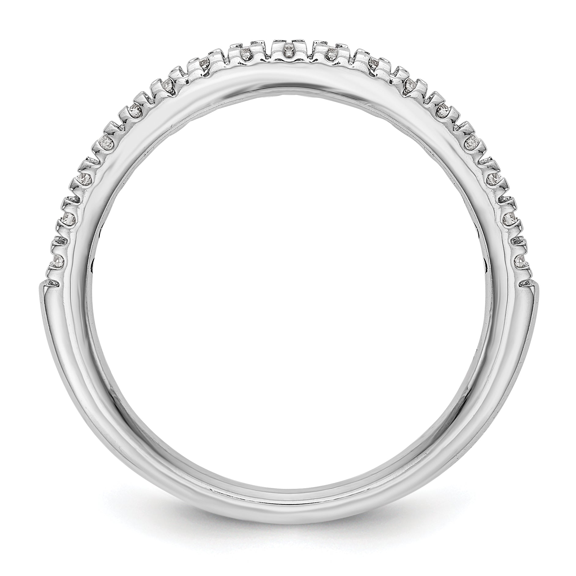 0.25ct. CZ Solid Real 14K White Gold Wedding Band Ring