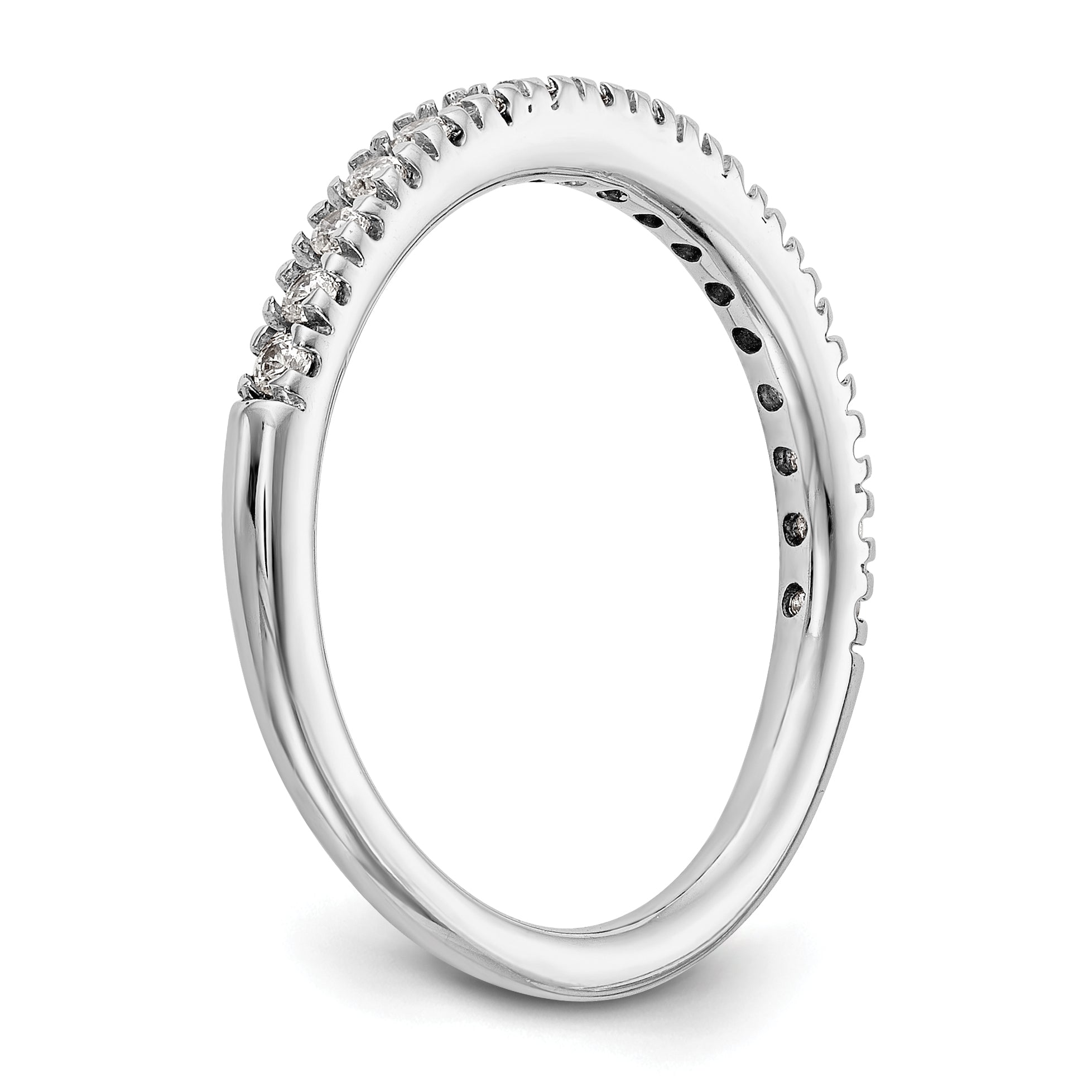 0.25ct. CZ Solid Real 14K White Gold Wedding Band Ring