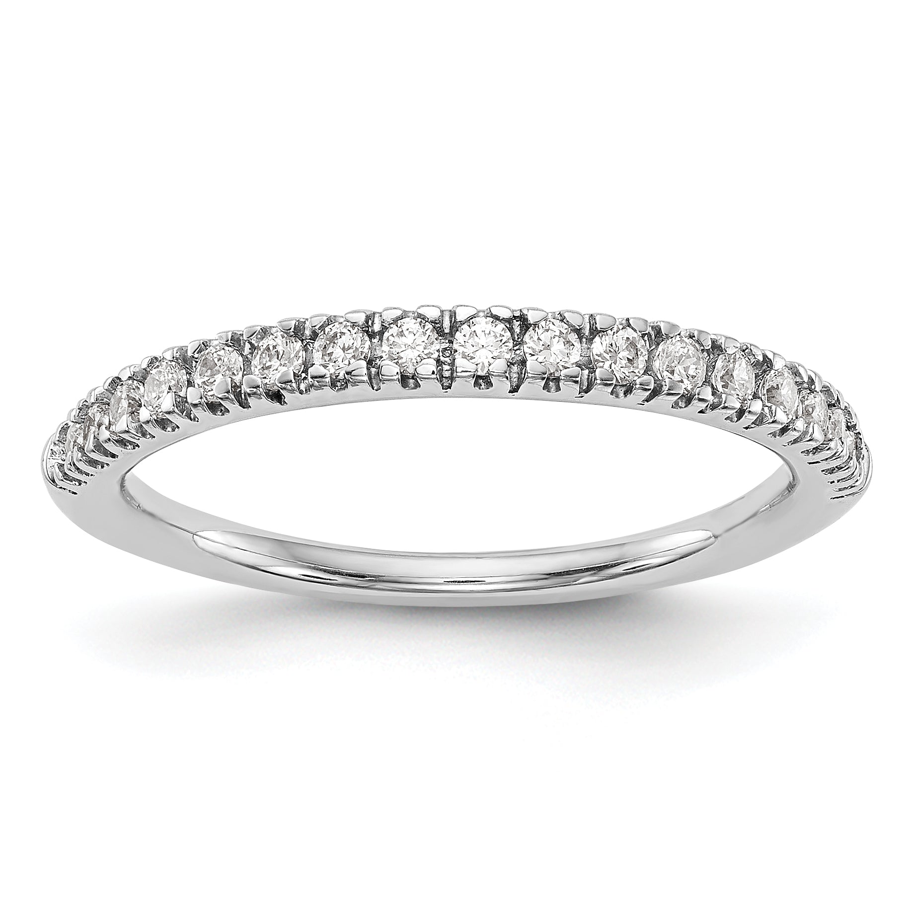 0.25ct. CZ Solid Real 14K White Gold Wedding Band Ring