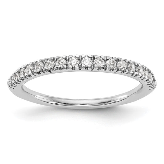 14K White Gold Real Diamond Band
