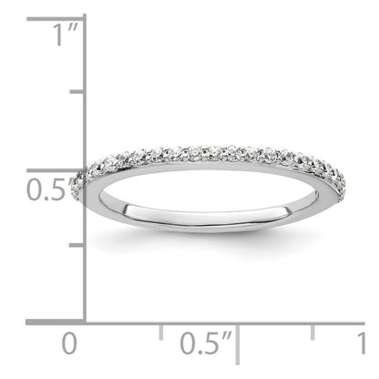 14K White Gold Real Diamond Band