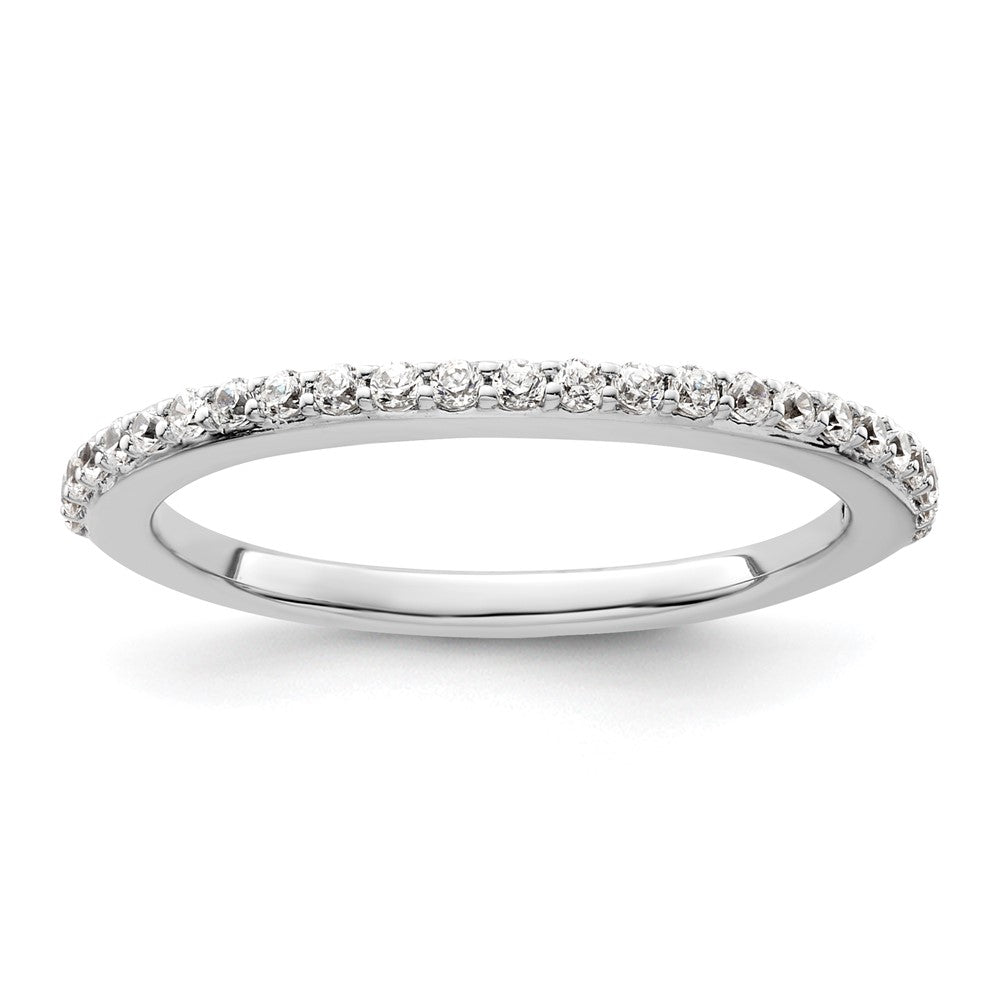 14K White Gold Real Diamond Band