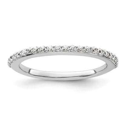 14K White Gold Real Diamond Band