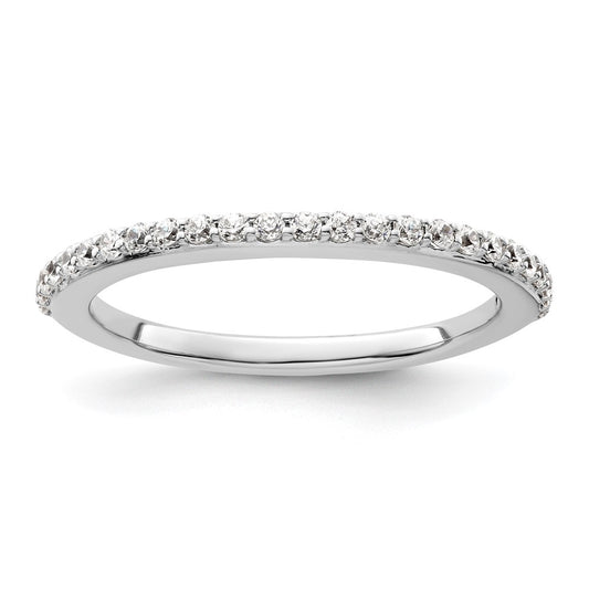 14K White Gold Real Diamond Band