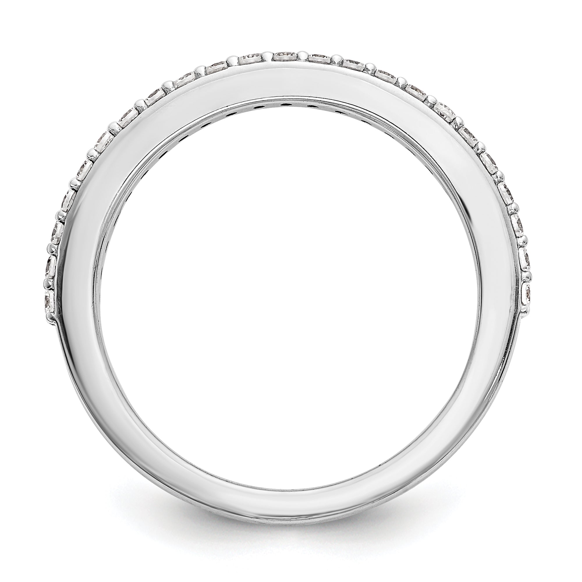 0.28ct. CZ Solid Real 14K White Gold Wedding Band Ring