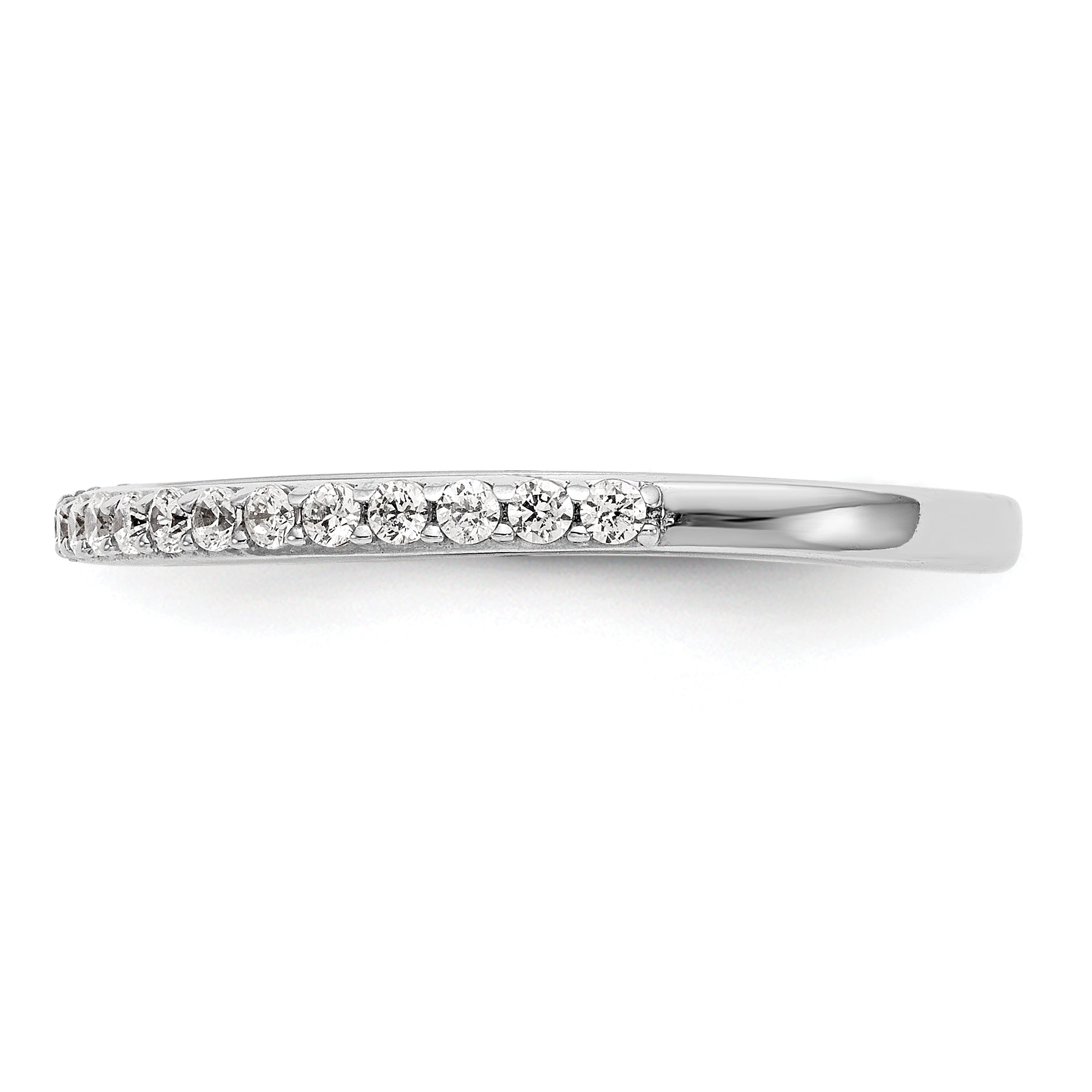 0.28ct. CZ Solid Real 14K White Gold Wedding Band Ring