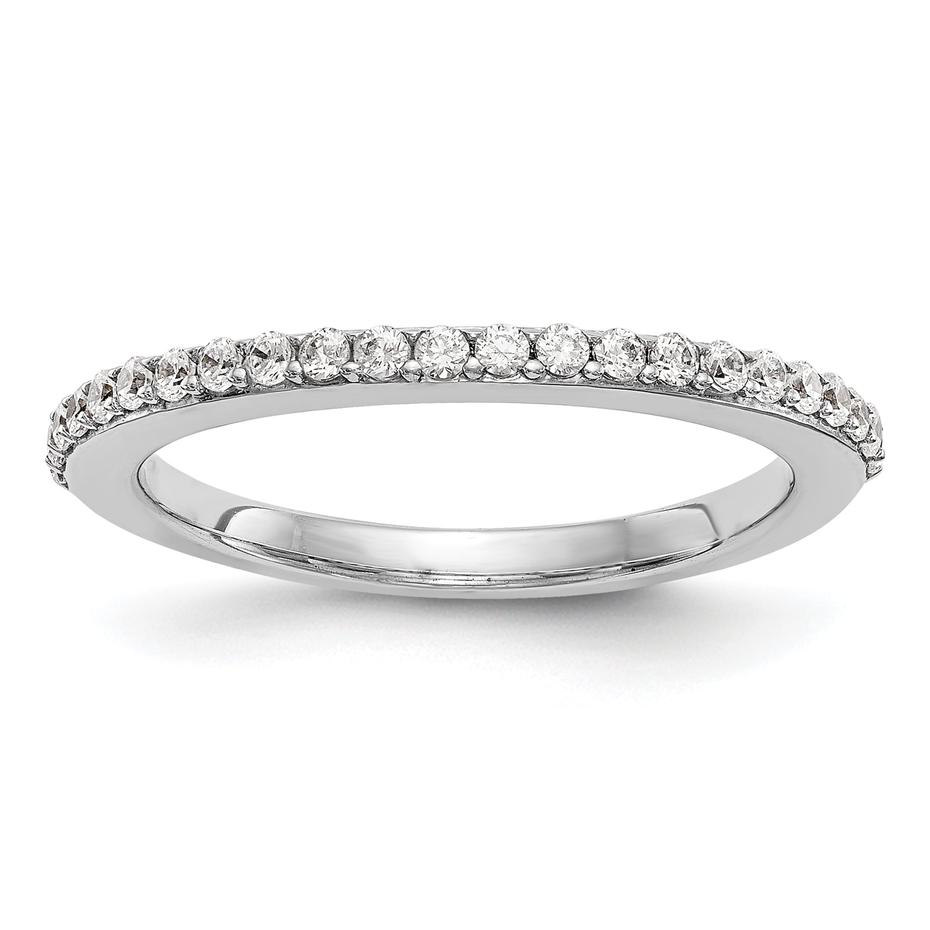 0.28ct. CZ Solid Real 14K White Gold Wedding Band Ring