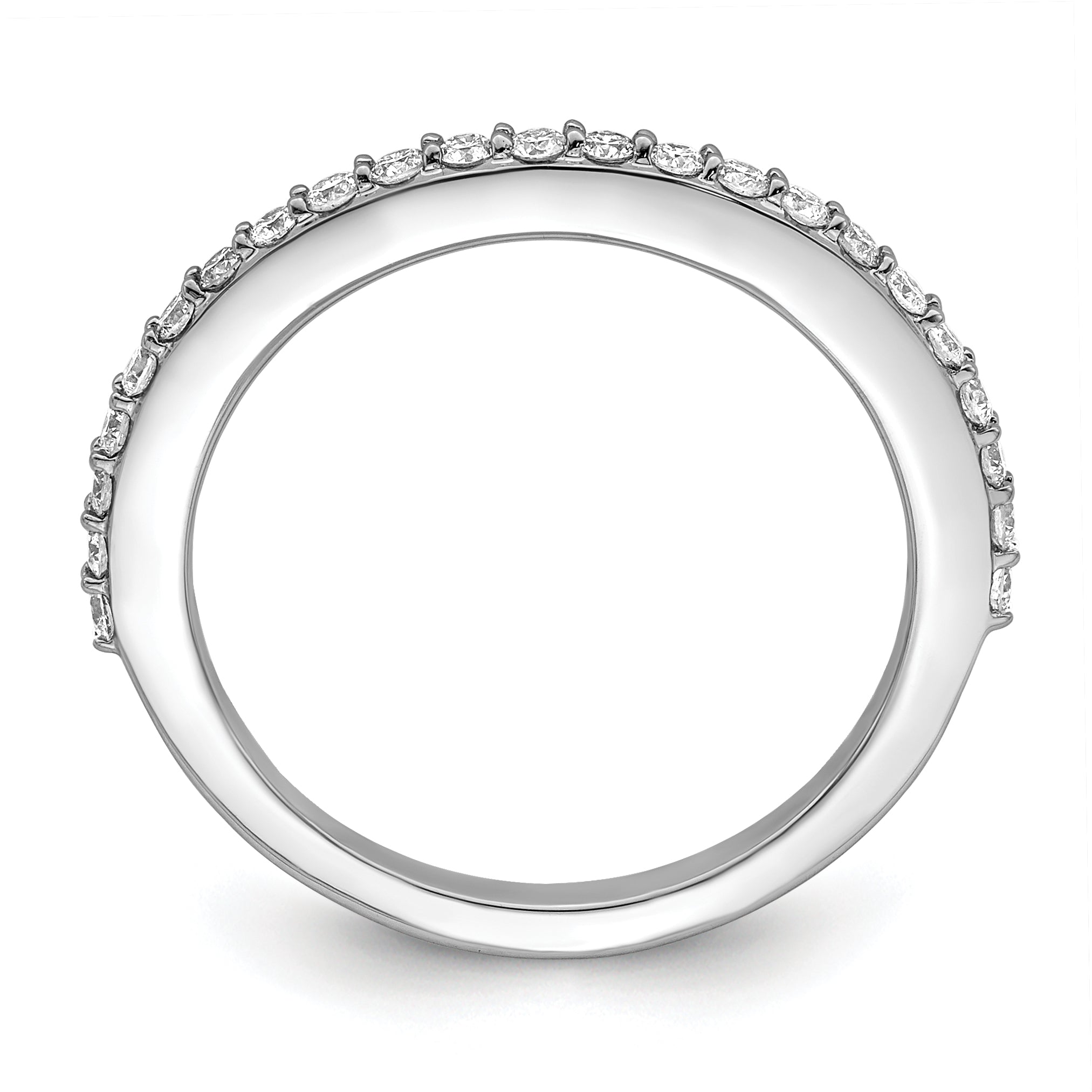 0.36ct. CZ Solid Real 14K White Gold Wedding Band Ring