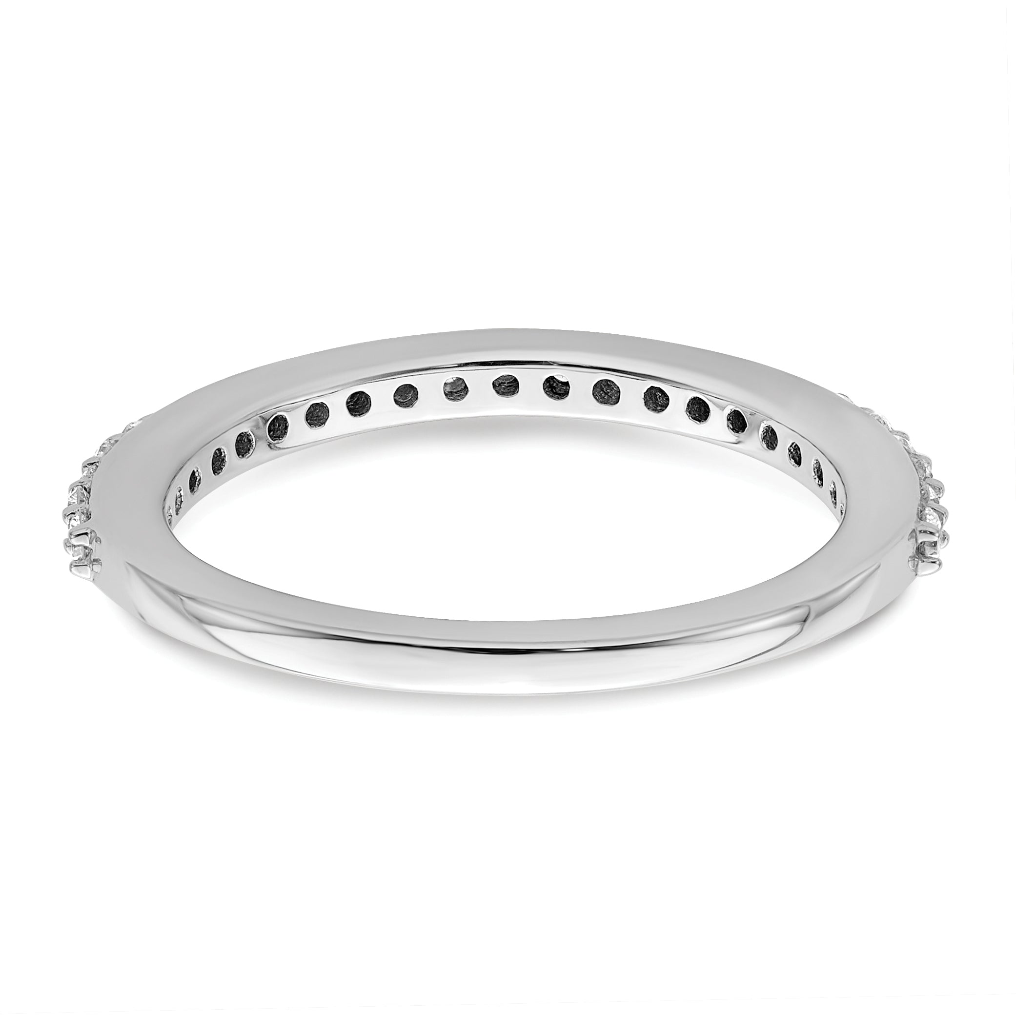 0.36ct. CZ Solid Real 14K White Gold Wedding Band Ring