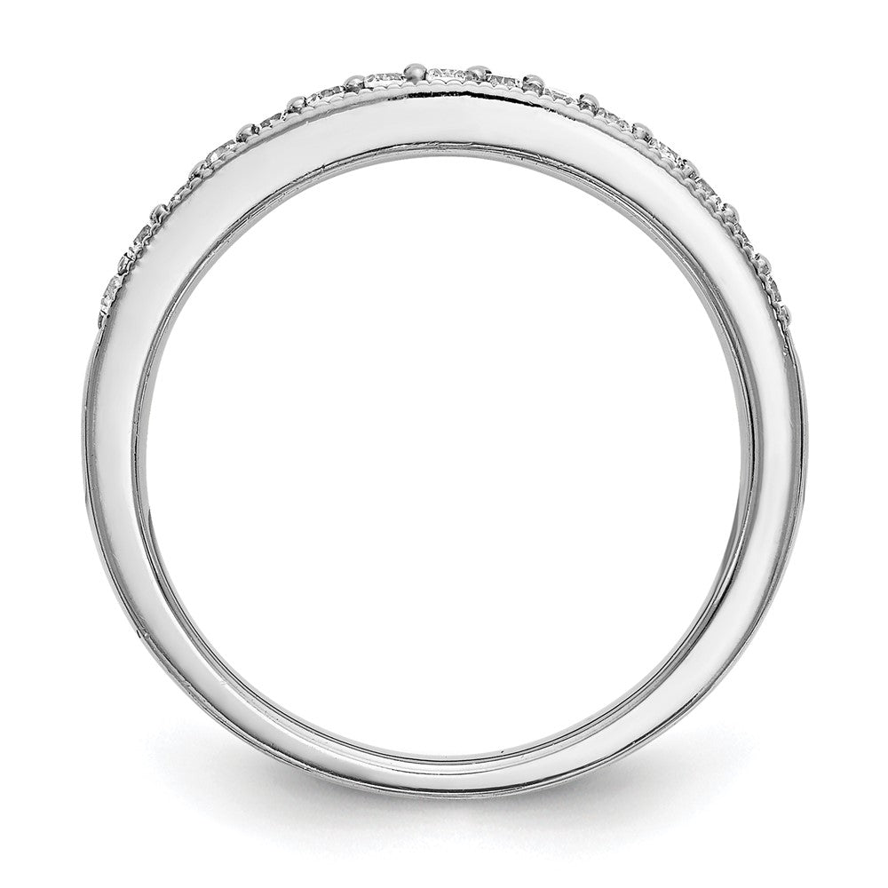 14K White Gold Real Diamond Band