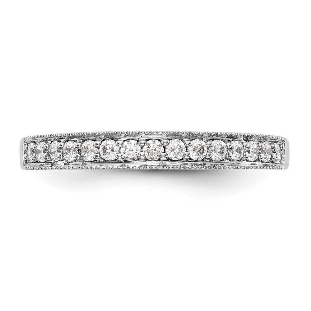 14K White Gold Real Diamond Band