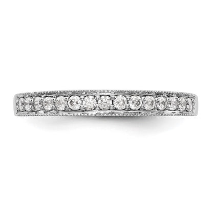 14K White Gold Real Diamond Band
