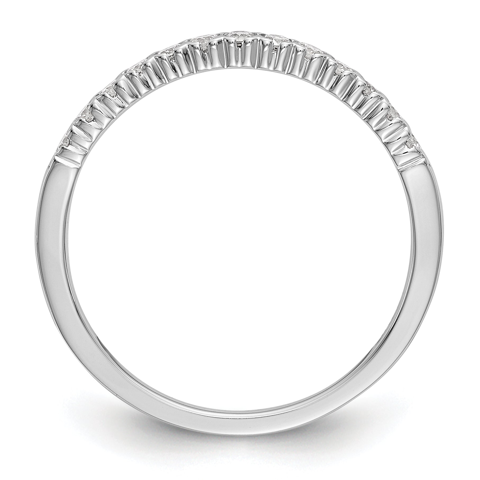 0.26ct. CZ Solid Real 14K White Gold Wedding Band Ring