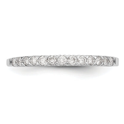 0.26ct. CZ Solid Real 14K White Gold Wedding Band Ring