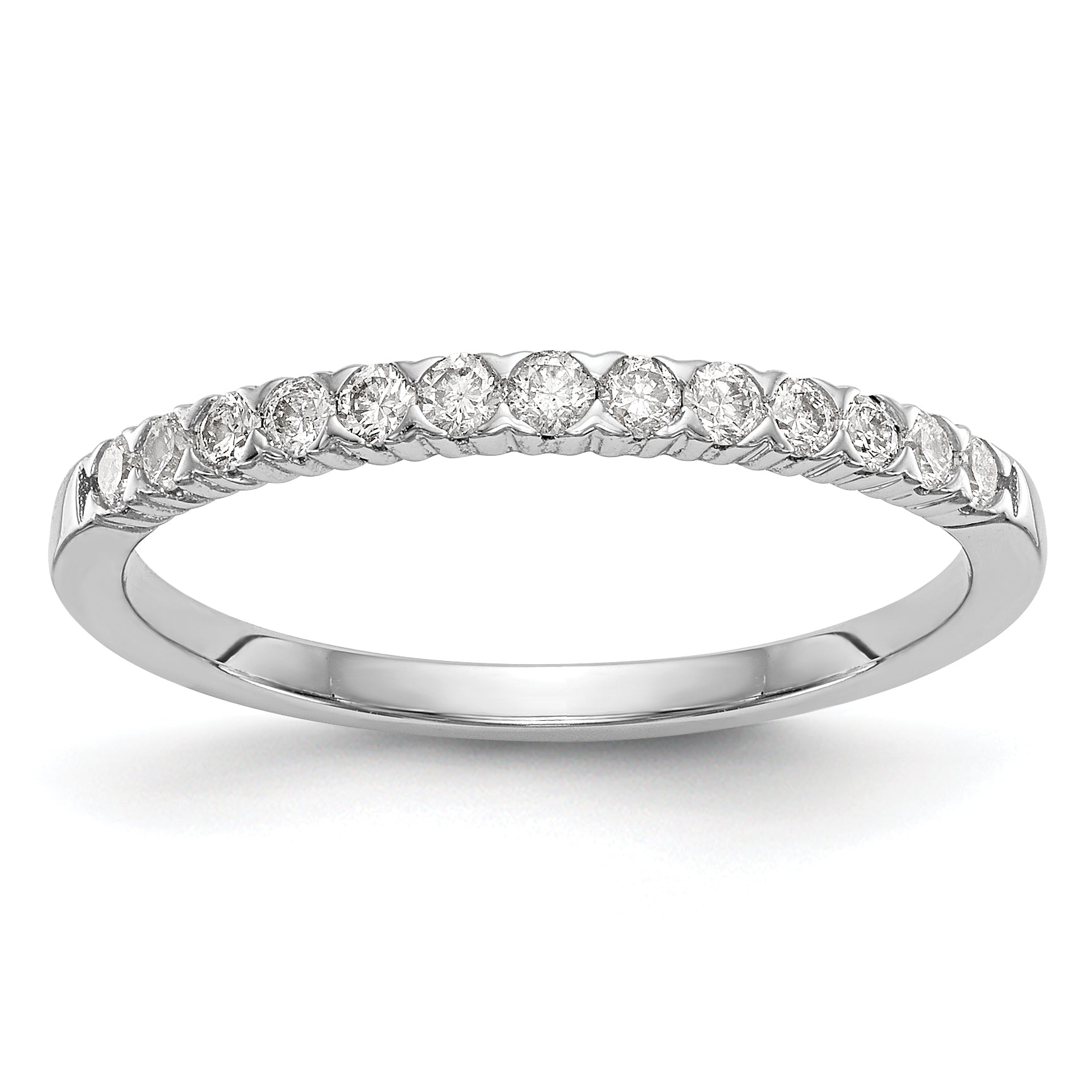 0.26ct. CZ Solid Real 14K White Gold Wedding Band Ring