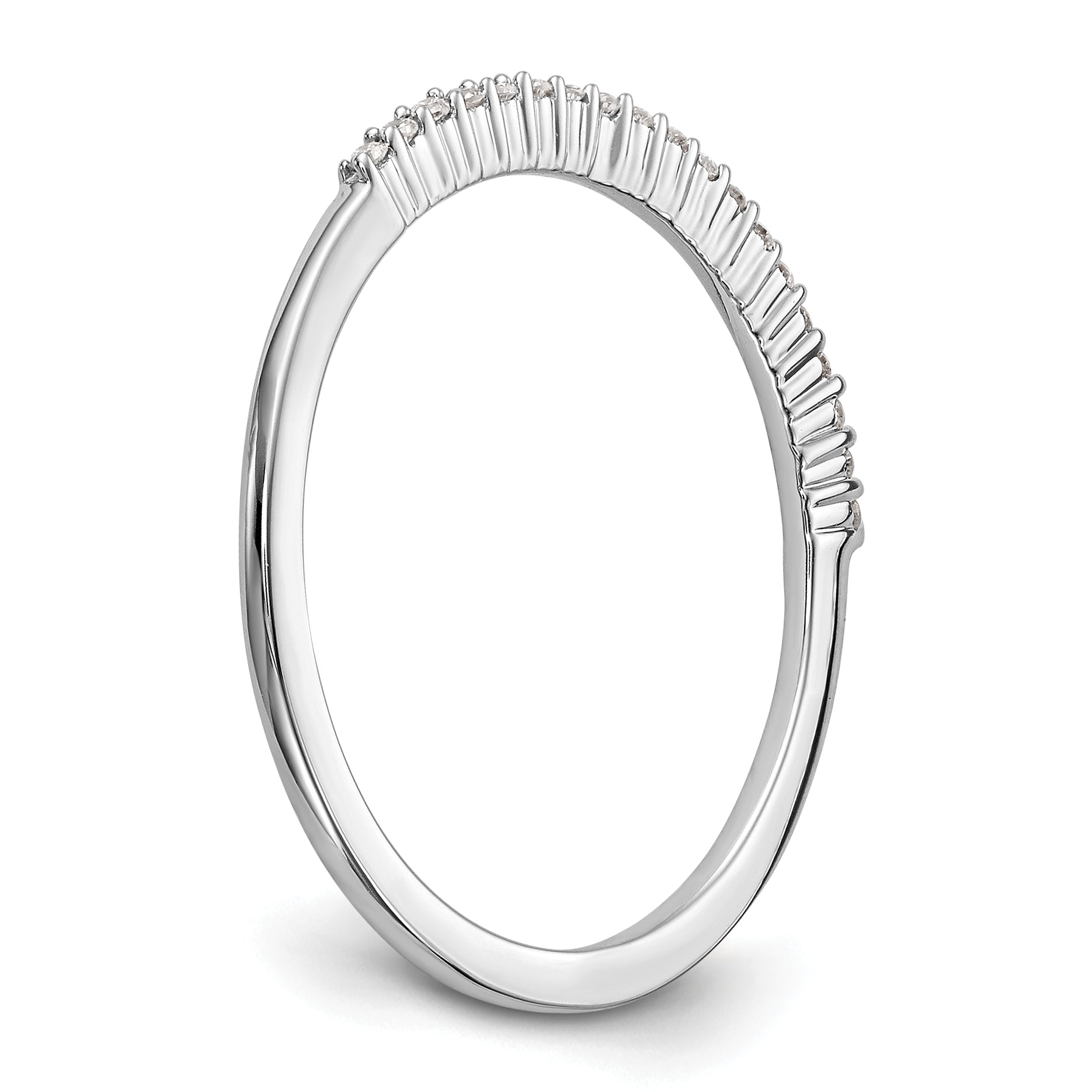 0.10ct. CZ Solid Real 14K White Gold Wedding Band Ring