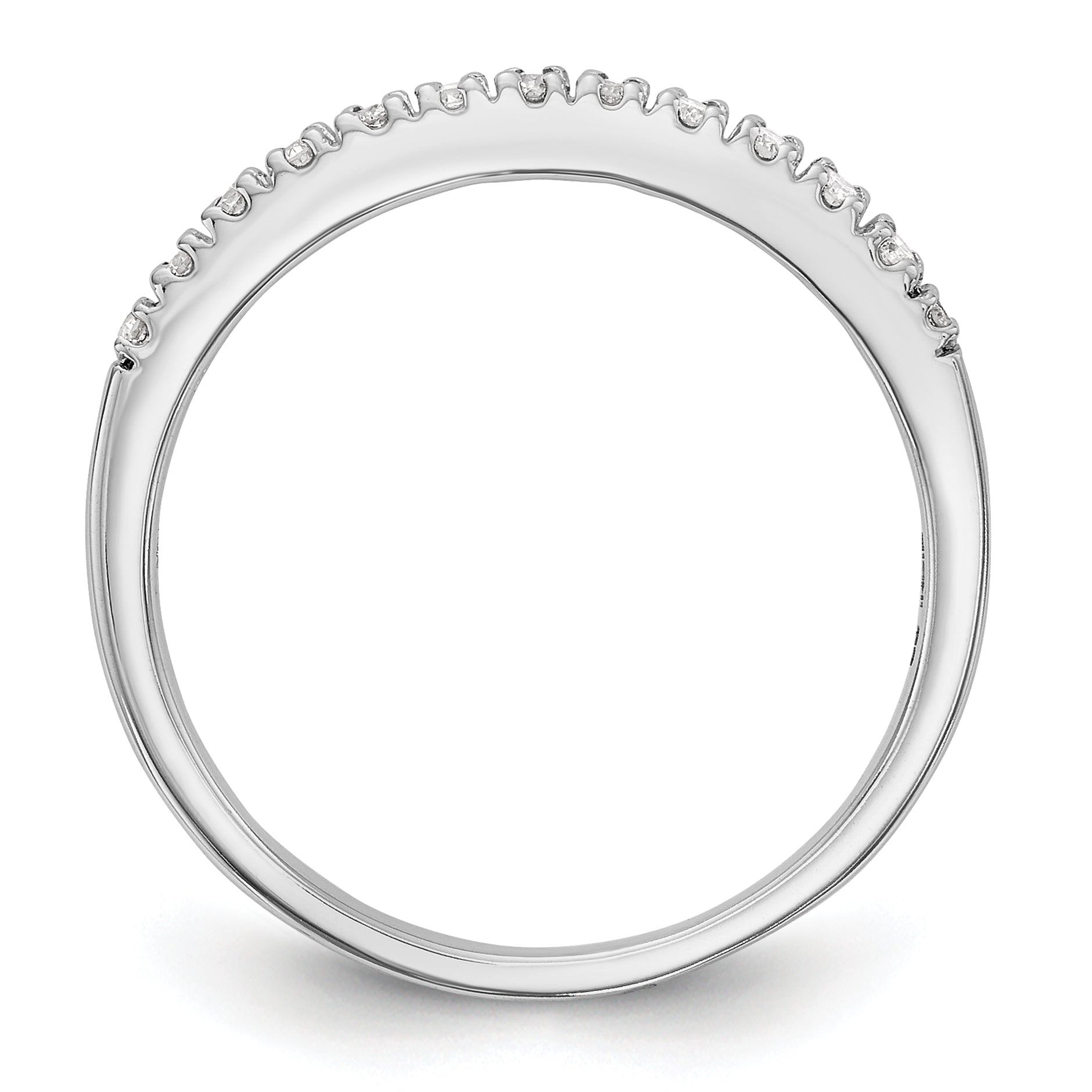 0.20ct. CZ Solid Real 14K White Gold Wedding Band Ring