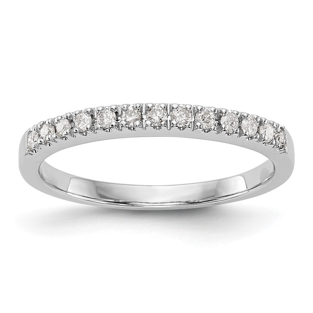 14K White Gold Real Diamond Band