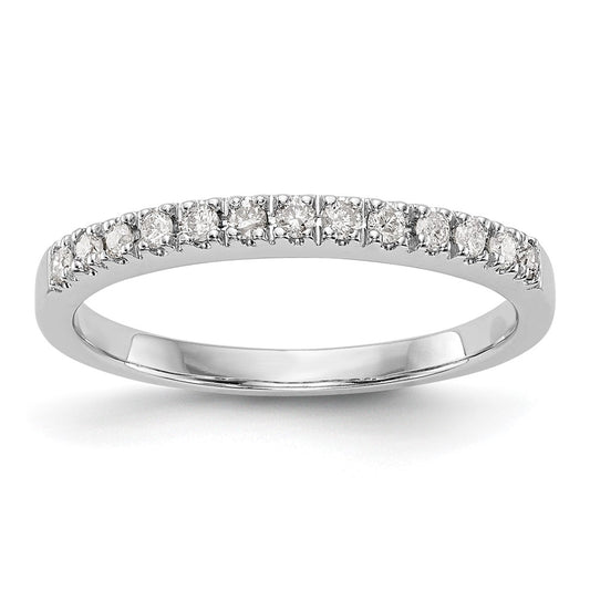 14K White Gold Real Diamond Band