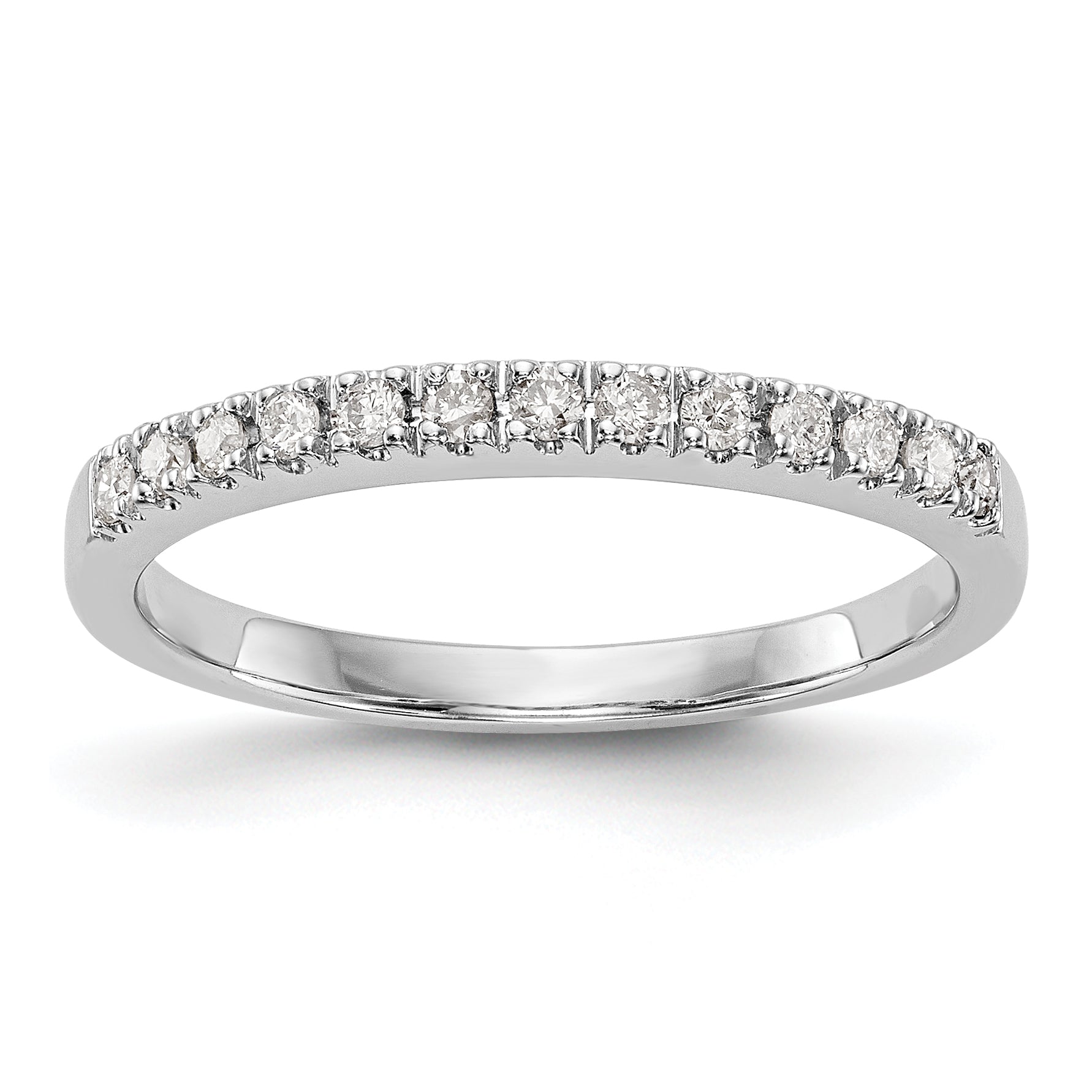 0.20ct. CZ Solid Real 14K White Gold Wedding Band Ring