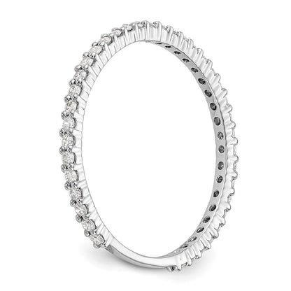 14K White Gold Real Diamond Band
