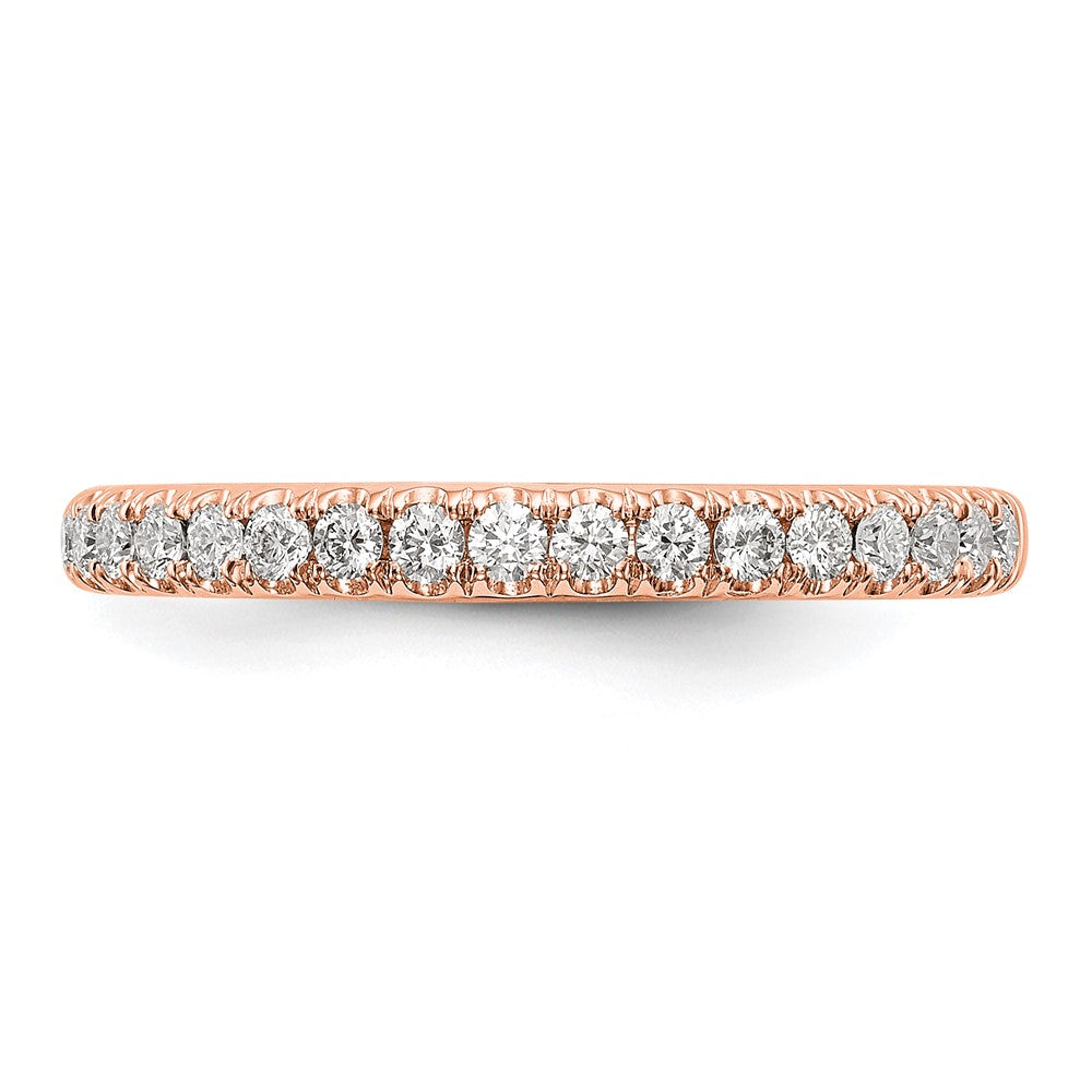 0.42ct. CZ Solid Real 14K Rose Gold Wedding Band Ring